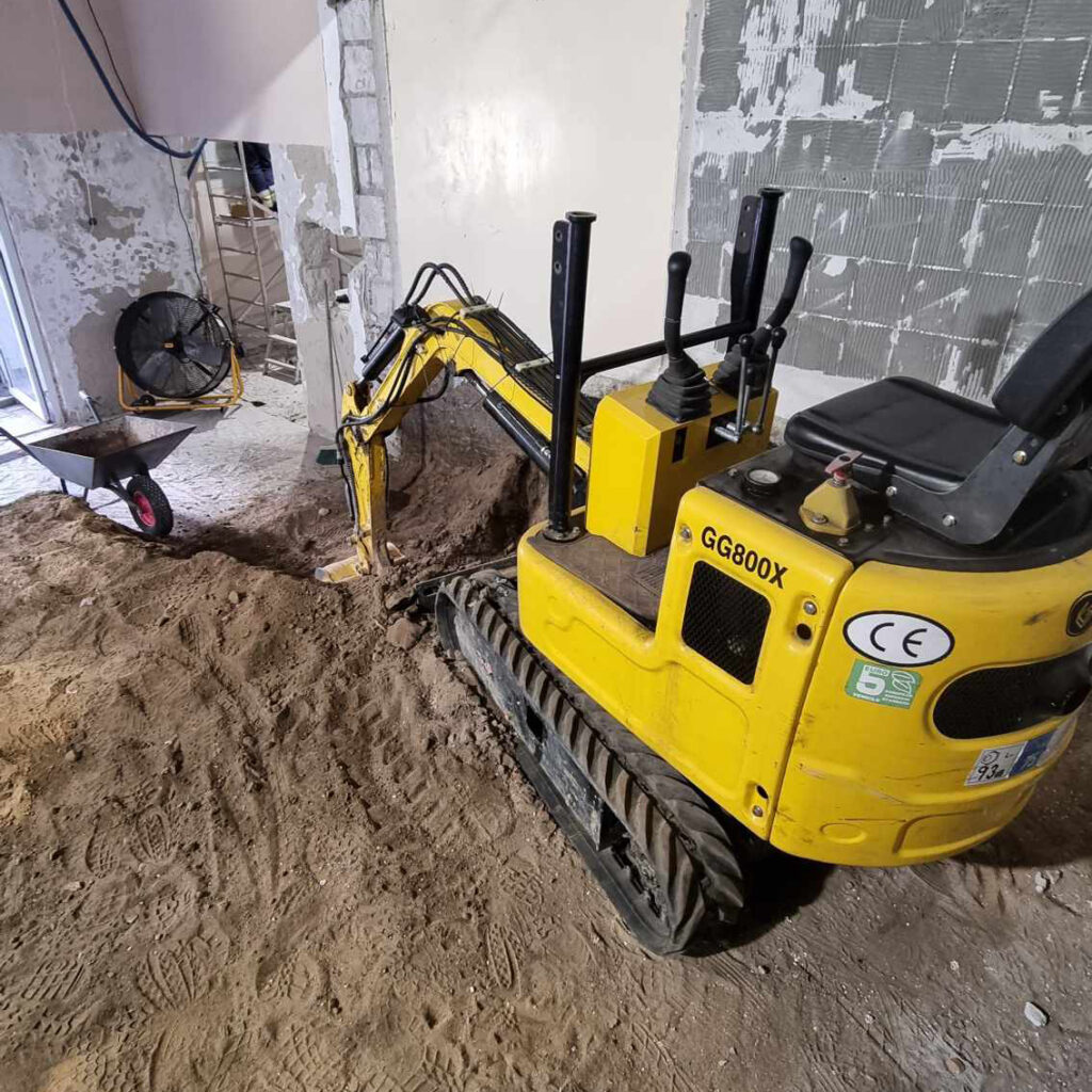 Wykop wewnątrz budynku – realizacje klientów